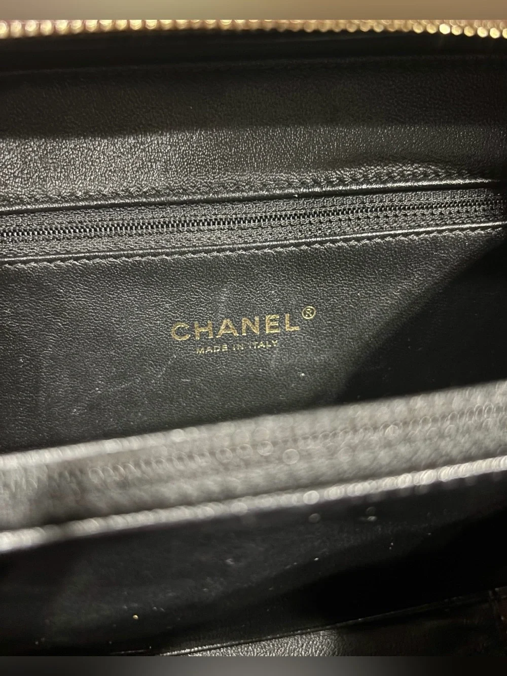 CHANEL CC Filigree Vanity Case Burgundy